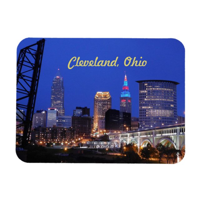 Cleveland Night on Town Magnet (Horizontal)