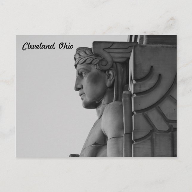 Cleveland OH Bridge Guardian (B & W) Postkarte (Vorderseite)
