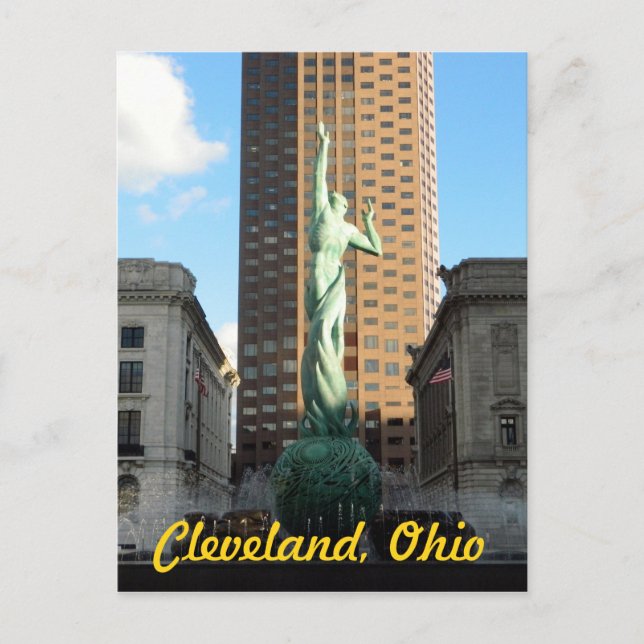 Cleveland, OH Brunnen in Sunshine Postkarte (Vorderseite)