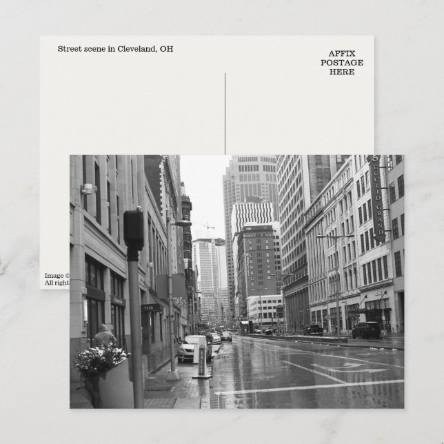 Cleveland, OH Downtown Scene Foto Postcard Postkarte (Vorne/Hinten)