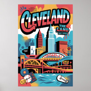 Cleveland OH Graffiti Urban-Reiseplakat Poster