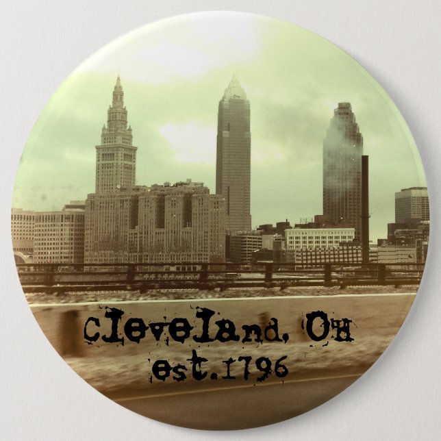 "Cleveland, OH- -" GROSSER Knopf set.1796 Button (Vorderseite)