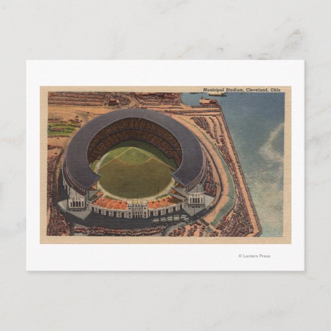 Cleveland, OH - Luft aus dem städtischen Baseball Postkarte (Vorderseite)