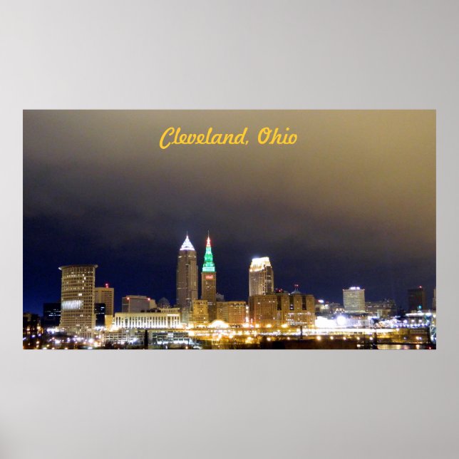 Cleveland, OH Million Dollar View Poster (grün) (Vorne)