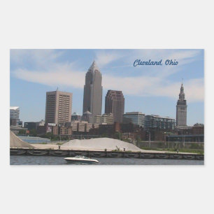Cleveland OH Skyline-Aufkleber Rechteckiger Aufkleber