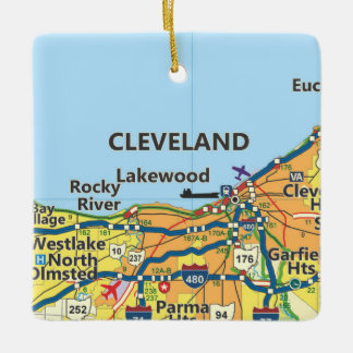 Cleveland OH Vintag Map Keramikornament