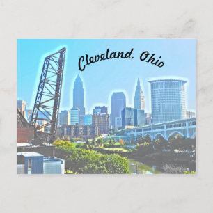 Cleveland, Ohio Blue Riverview Postcard Postkarte