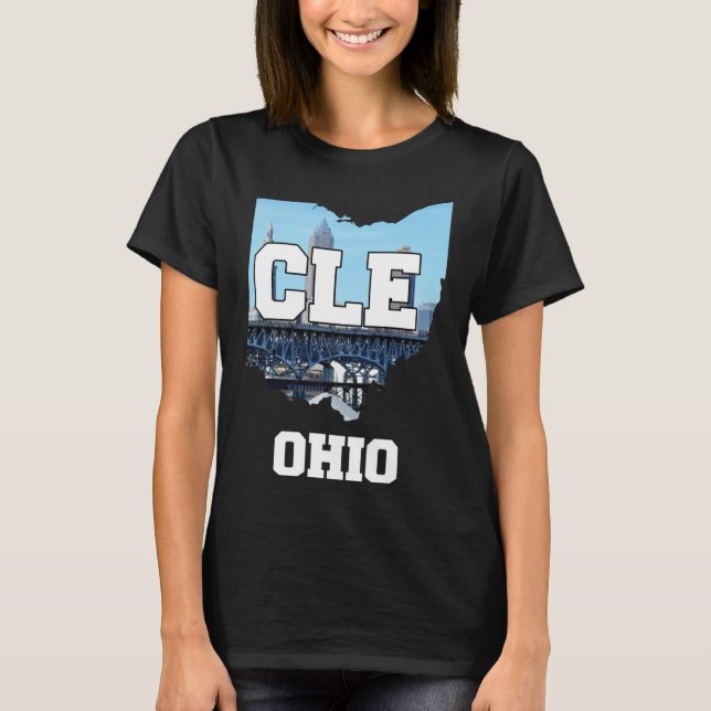 Cleveland Ohio City Skyline T-Shirt (Vorderseite)