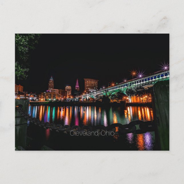 Cleveland Ohio cityscape Postkarte (Vorderseite)