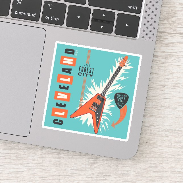 Cleveland Ohio | Elektrische Gitarre Aufkleber (Detail)