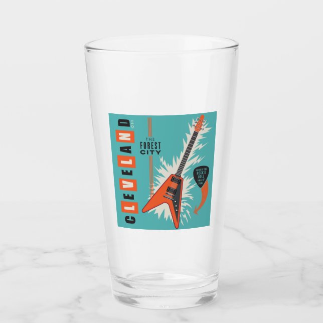 Cleveland Ohio | Elektrische Gitarre Glas (Vorderseite)