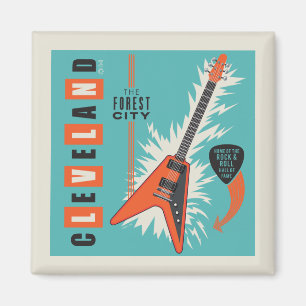 Cleveland Ohio Elektrische Gitarre Magnet