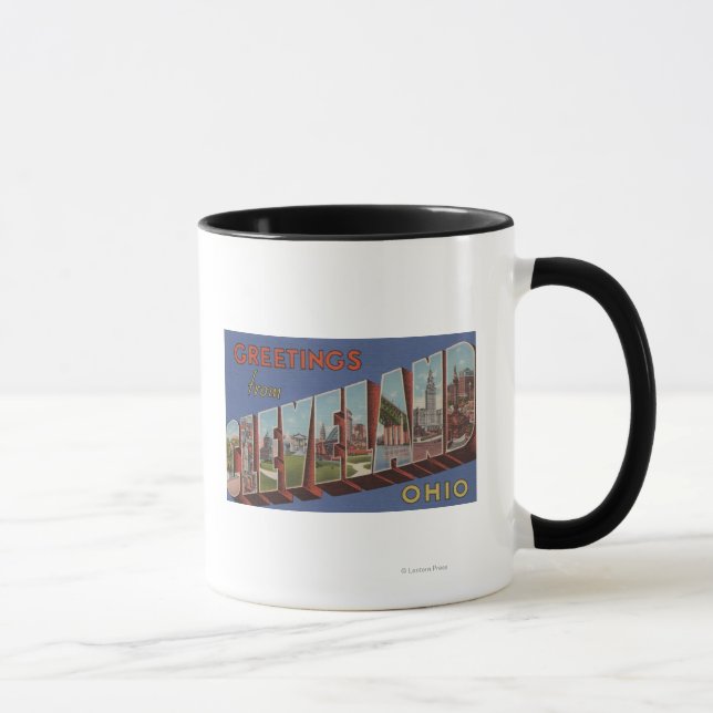 Cleveland, Ohio - Großbuchstaben - Szenen 3 Tasse (Rechts)