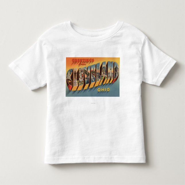 Cleveland, Ohio - große Buchstabe-Szenen 2 Kleinkind T-shirt (Vorderseite)