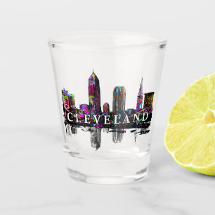 Cleveland, Ohio in Graffiti-Shotglas Schnapsglas