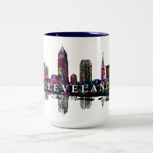 Cleveland, Ohio in Graffiti Zweifarbige Tasse