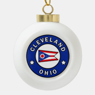 Cleveland Ohio Keramik Kugel-Ornament