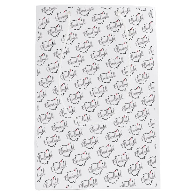 Cleveland Ohio Liebe Mittlere Geschenktüte (Vorderseite)