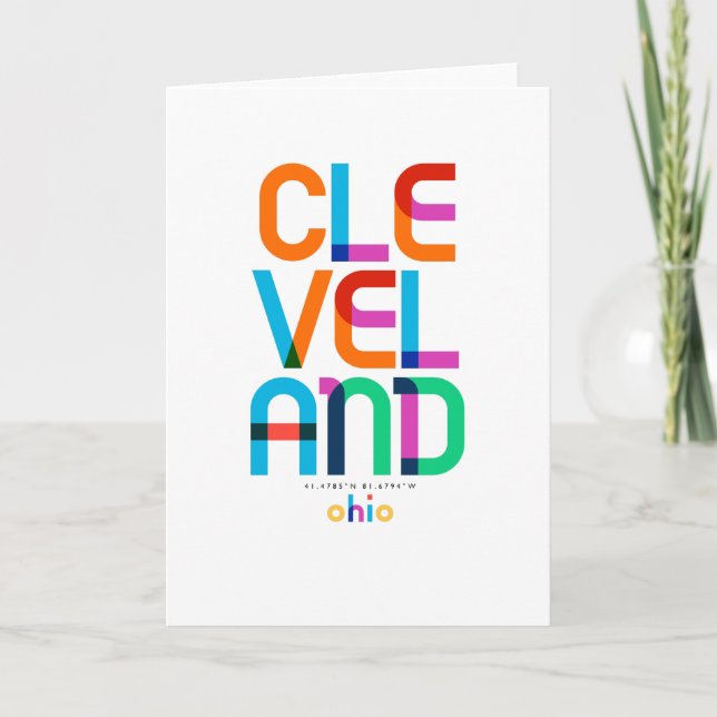 Cleveland Ohio Mid Century, Pop Art, Karte (Vorderseite)