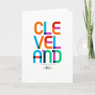 Cleveland Ohio Mid Century, Pop Art, Karte