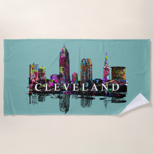 Cleveland, Ohio, mit Graffiti bedeckt Strandtuch