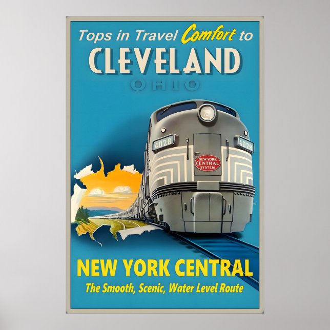 Cleveland Ohio New York Central Railroad Tops in Poster (Vorne)