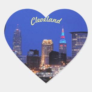 Cleveland, Ohio Night Sky Heart Sticker