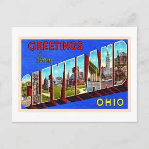 Cleveland Ohio OH Vintage Large Letter Postcard Postkarte