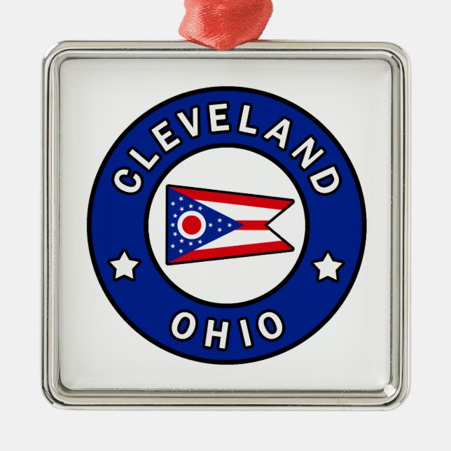 Cleveland Ohio Ornament Aus Metall (Vorne)