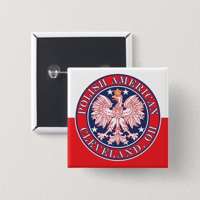 Cleveland Ohio Polish Button (Vorne & Hinten)