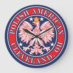 Cleveland Ohio Polish Eagle Große Wanduhr