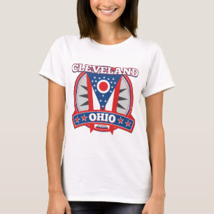 Cleveland Ohio Red White Blue Patriotic State Flag T-Shirt