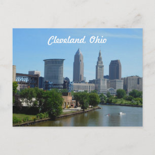 Cleveland, Ohio River Skyline Postcard Postkarte