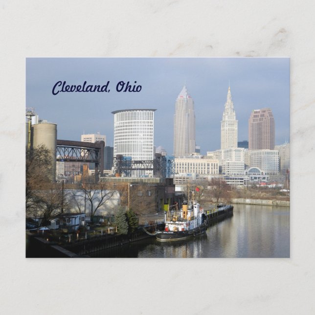 Cleveland, Ohio River View Postcard Postkarte (Vorderseite)