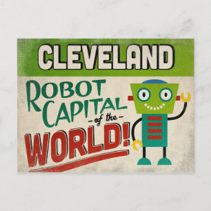 Cleveland Ohio Robot - Funny Vintag Postkarte
