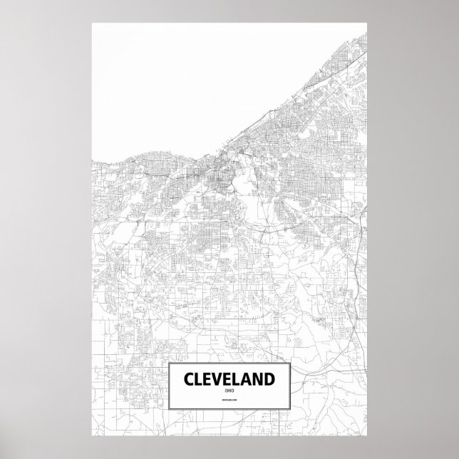 Cleveland, Ohio (schwarz auf weiß) Poster (Vorne)