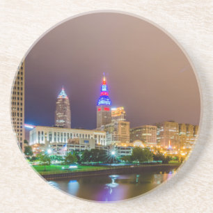 Cleveland Ohio sity Skyline des Stadtzentrums Getränkeuntersetzer