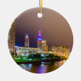 cleveland ohio sity skyline of downtown keramikornament