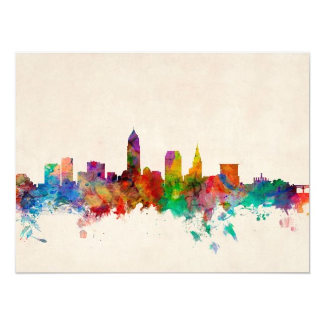 Cleveland Ohio Skyline Cityscape Fotodruck (Vorne)