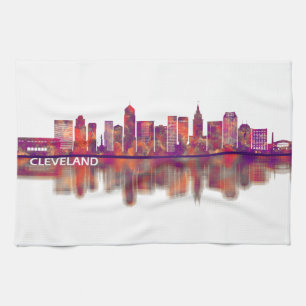 Cleveland Ohio Skyline Geschirrtuch