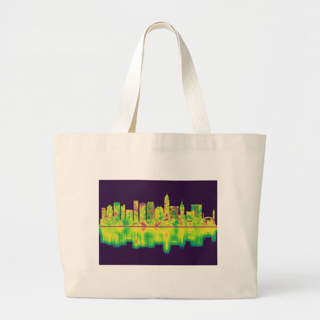 Cleveland Ohio Skyline Jumbo Stoffbeutel (Vorne)