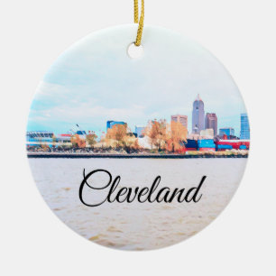 Cleveland Ohio Skyline Keramik Ornament