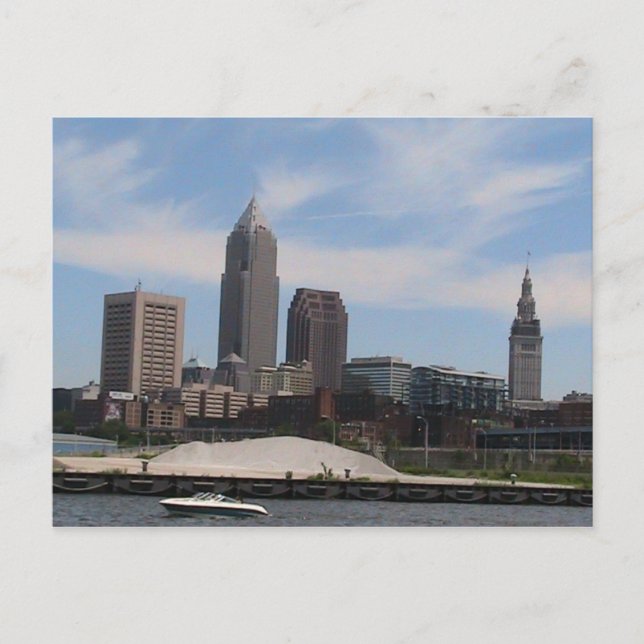 Cleveland Ohio Skyline Postkarte (Vorderseite)