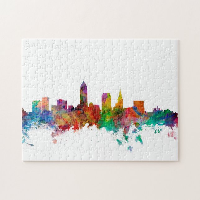 Cleveland Ohio Skyline Puzzle (Horizontal)