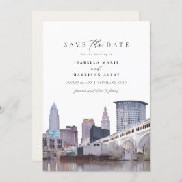 CLEVELAND OHIO Skyline Save the Date Einladung