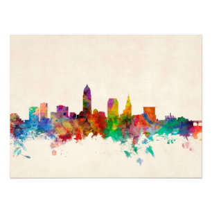 Cleveland Ohio Skyline Stadtansicht Fotodruck