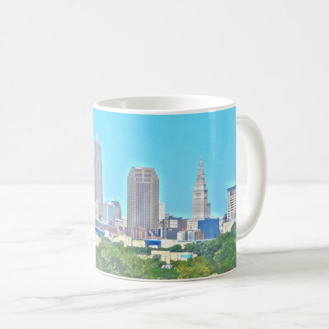 Cleveland, Ohio Umgriffsskyline-Tasse Tasse (VorderseiteRechts)