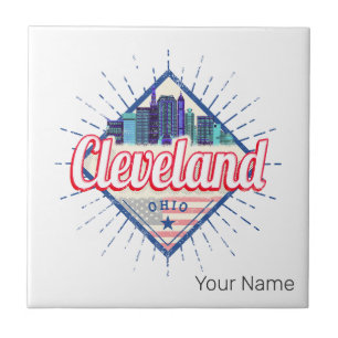 Cleveland Ohio United Staaten Skyline Vintag USA Fliese