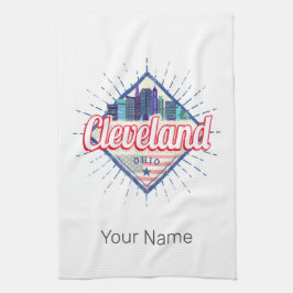 Cleveland Ohio United Staaten Skyline Vintag USA Geschirrtuch