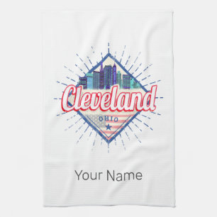 Cleveland Ohio United Staaten Skyline Vintag USA Geschirrtuch